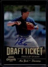 2011 Playoff Contenders Draft Tickets Signatures #35 Phillip Evans Auto NY Mets