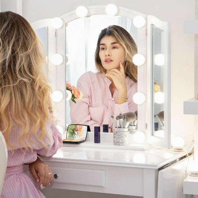 Chende Hollywood Style Led Vanity Mirror Lights Kit With Dimmer 10 Bulbs White 603803567581 For Sale Online Ebay