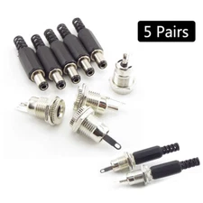 DC Male Female Power Connector Adapter Socket Jack Panel DC 12V 5.5x2.1 mm