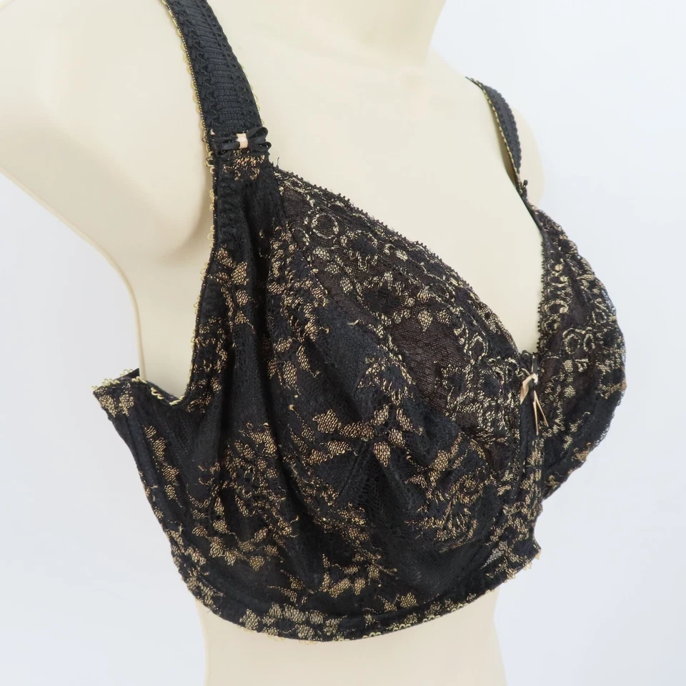 Sujetador Fantasie 32HH Dorado Negro Floral Encaje con Aros Estilo Lazo FL2411BLK Foto 2 de 4