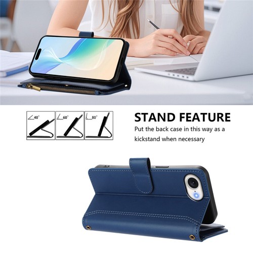 For iPhone 17 16 15 14 13 12 Pro Max Plus Zipper Case Leather Wallet Flip Cover - Picture 29 of 33
