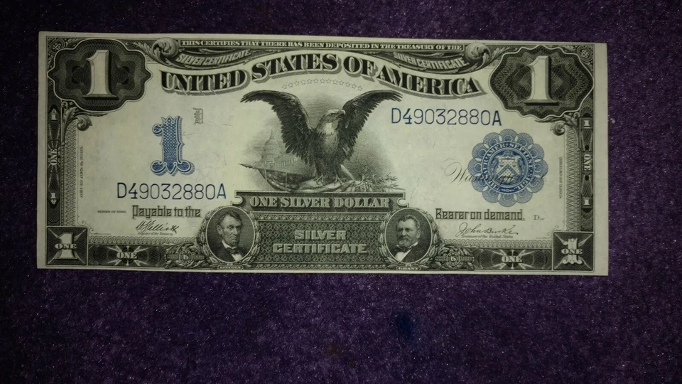 FR-234 Series of 1899 Silver Certificate BIG BLUE SEAL ACT OF AUG. 4, 1886 CRISP - Image 3 of 4