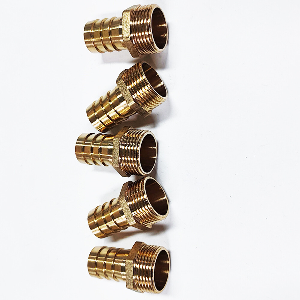 3/4" Hose Barb X 1/2" Male NPT Brass Fitting - For Gas, Fuel, Water, Air Lines