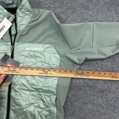 Adidas Terrex Jacket Men L Silver Green Xperior Varilite Hybrid PrimaLoft Pertex - Picture 5 of 11