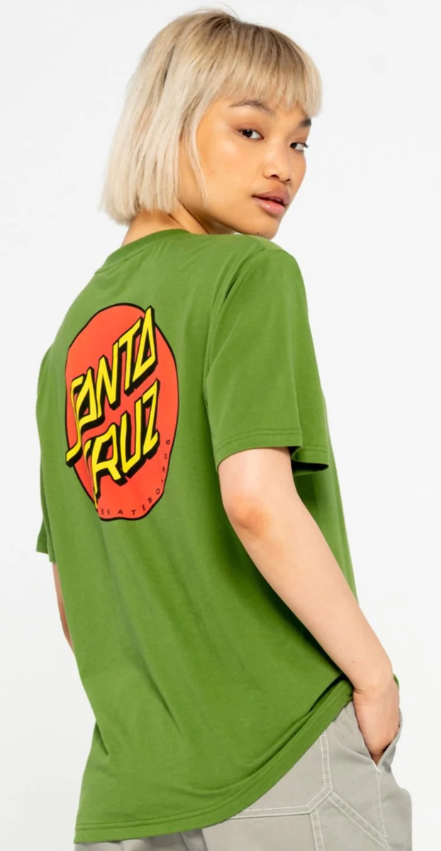 Santa Cruz Womens Classic Dot T-Shirt Cactus Green SCA-WTE