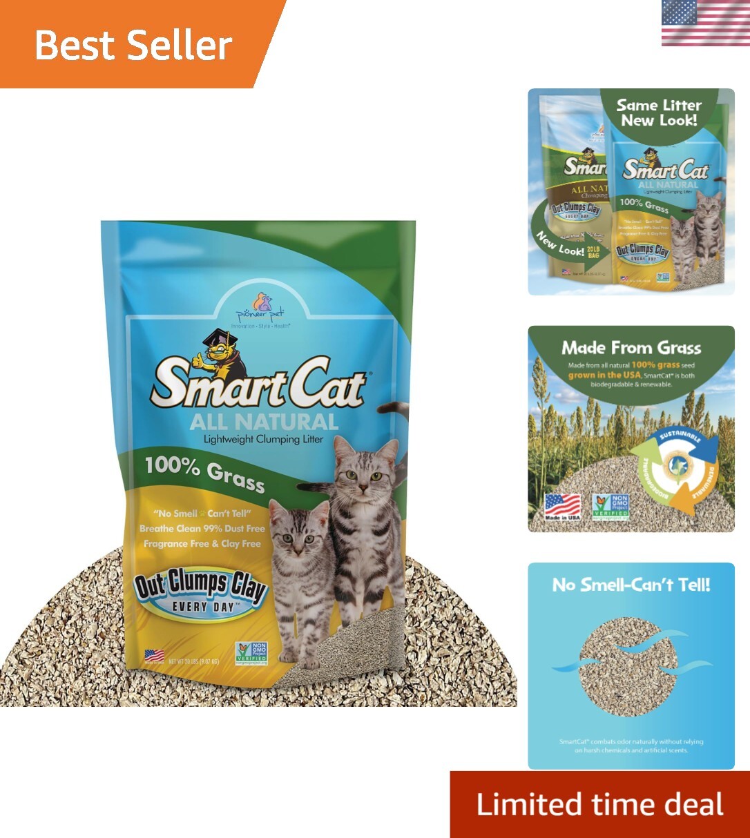 5lb Natural Clumping Cat Litter – Gentle on Paws with Odor Control