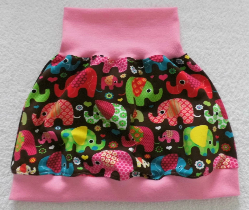 Rock ♥ Ballonrock ♥ Mitwachsrock ♥ Elefanten ♥ Braun - Rosa ♥ handmade - Bild 1 von 1