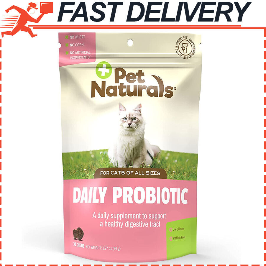 Pet Naturals Daily Probiotic for Cats, Digestive Supplement, 30 Bite-Sized Chews