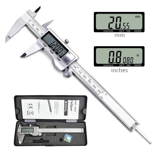 Stainless Steel Vernier Electronic Digital LCD Caliper Micrometer 6 Inch/150MM