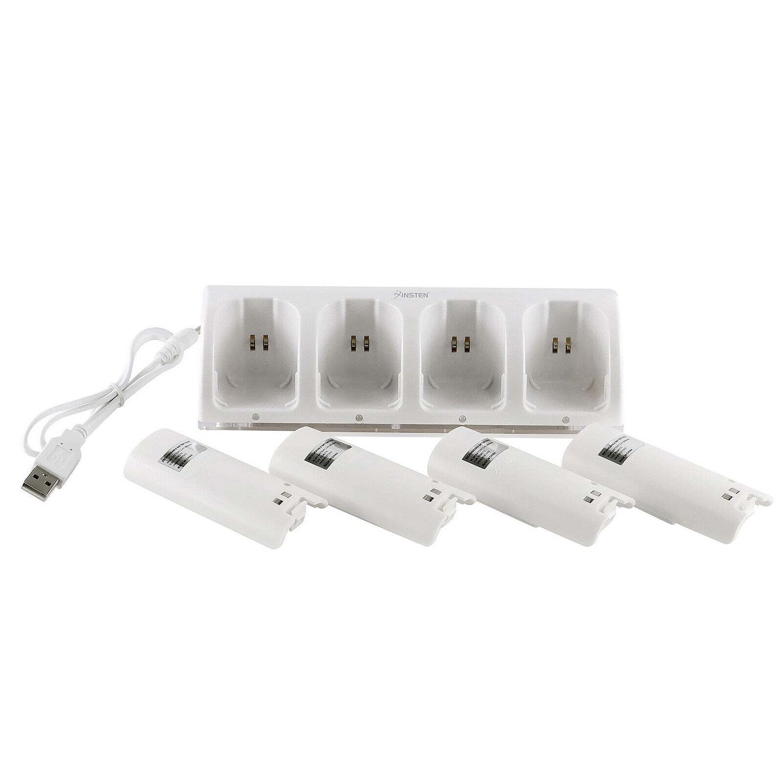 4x Rechargeable Batteries Pack + Charger Dock For Nintendo Wii Remote  Controller 