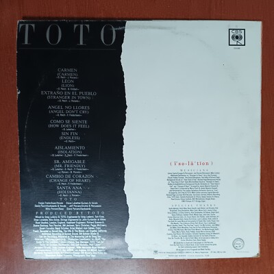 Toto – Isolation [1984] Vinyl LP Electronic Synth Pop Soft Prog