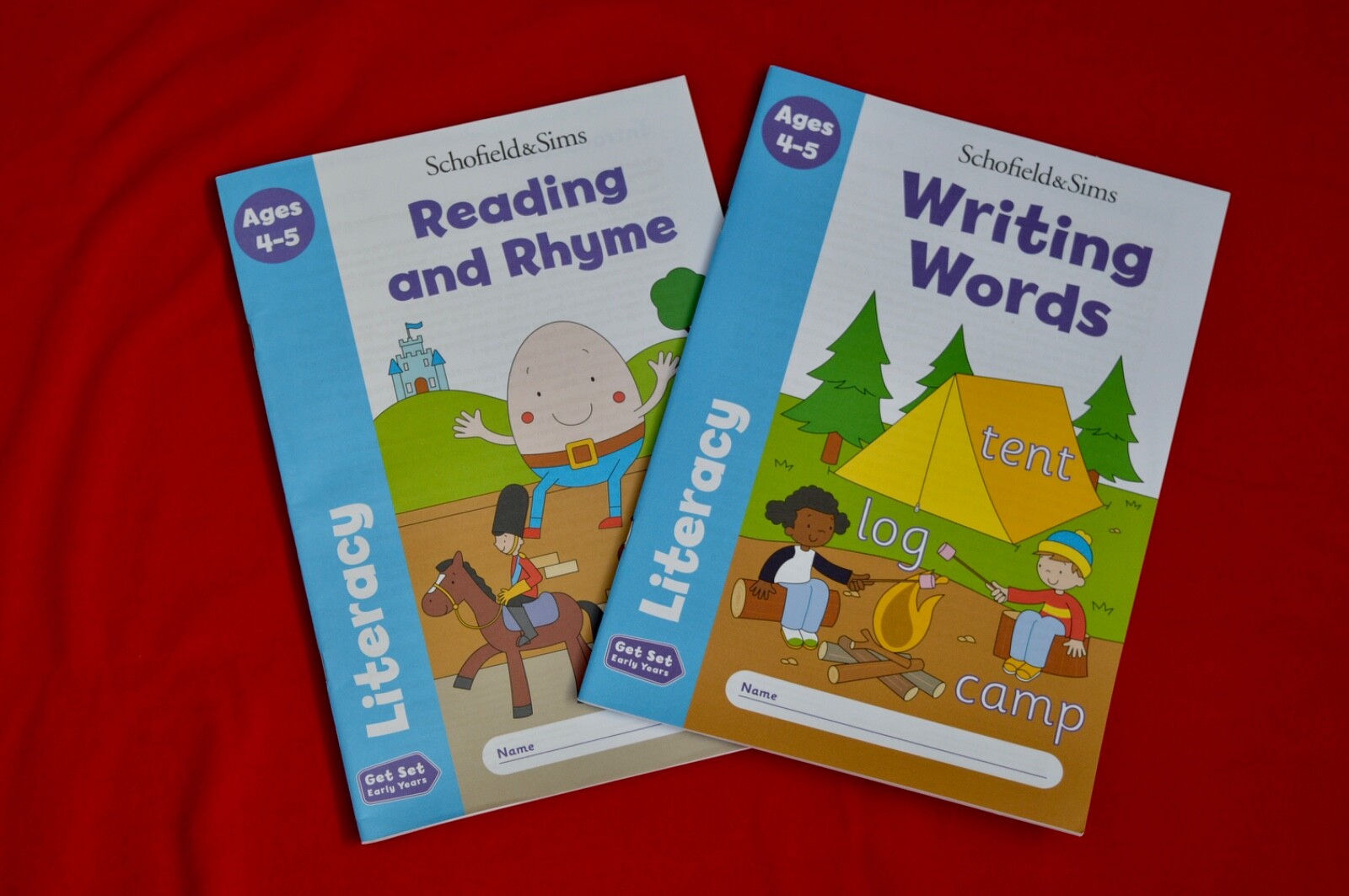 LITERACY:  READING & RHYME / WRITING WORDS -  Schofield & Sims SET OF TWO BOOKS