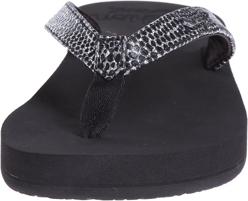 NEW-WOMEN-REEF-SANDAL-FLIP-FLOP-STAR-CUSHION-SASSY-BLACK-SILVER-BLS-RF-001384 - Picture 3 of 7