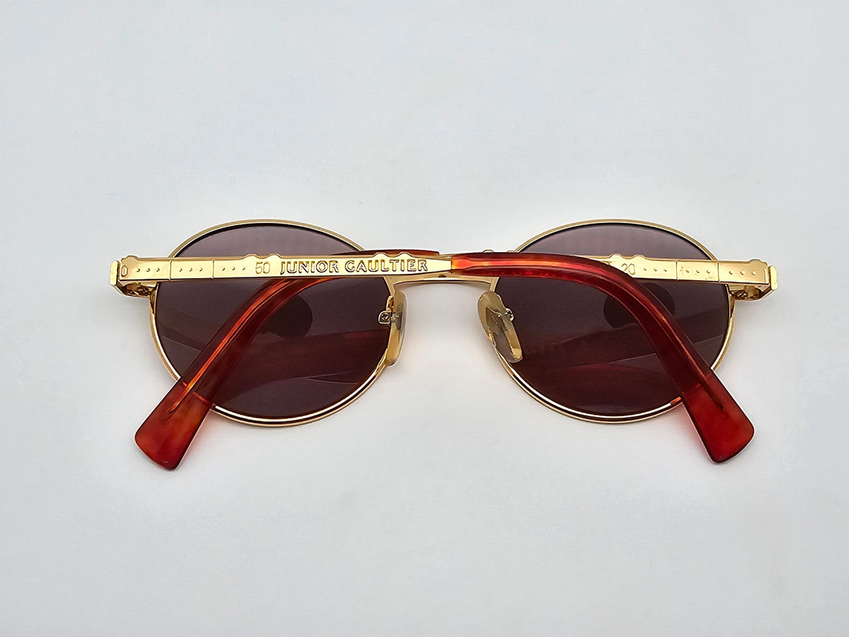 Junior Gaultier 58-3171 4G Gold Frame Grey Lens Sunglasses Japan