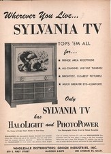 1953 Sylvania TV Vintage Print Ad Wherever You Live