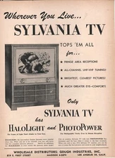 1953 Sylvania TV Vintage Print Ad Wherever You Live