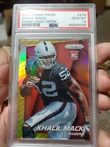 KHALIL MACK 2014 PRIZM PANINI LOGO REFRACTOR ROOKIE #218 PSA 10 💎 CHARGERS🔥