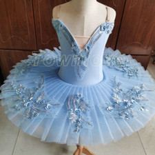 Sky Blue Professional Costume Ballet Tutu Kids Pancake Tutu Dance Ballet Dress