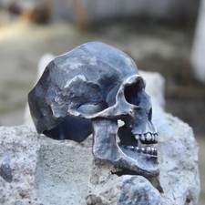 Nuovo anello teschio argento sterling 925 incredibile uomo massonico biker Harley fatto a mano