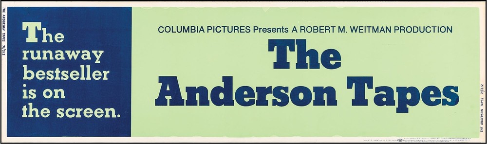 Sidney Lumet ANDERSON TAPES Original banner poster for the 1971 film #146784