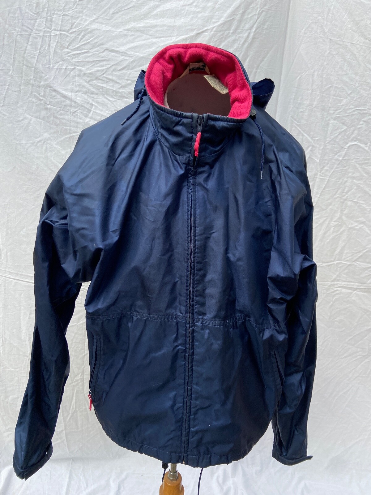 Vintage L.L. Bean Packable Windbreaker Rain Coat Jacket Size L Blue