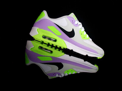 NIKE AIR MAX 90 Damen Sneaker weiß/lila neon grün NEU/OVP