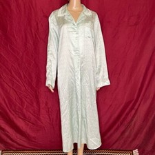 Vintage 1980  s Delicates Satin  Flannel Long Sleeve Modest Nightgown Large