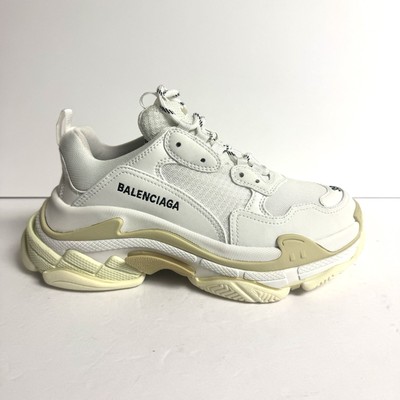 Balenciaga Womens Triple S Sneaker White Size EU39 US9