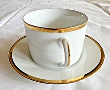 Macy's Cup Saucer MCM Hand Painted Gold Trim The Cellar Vintage Mono Bangladesh