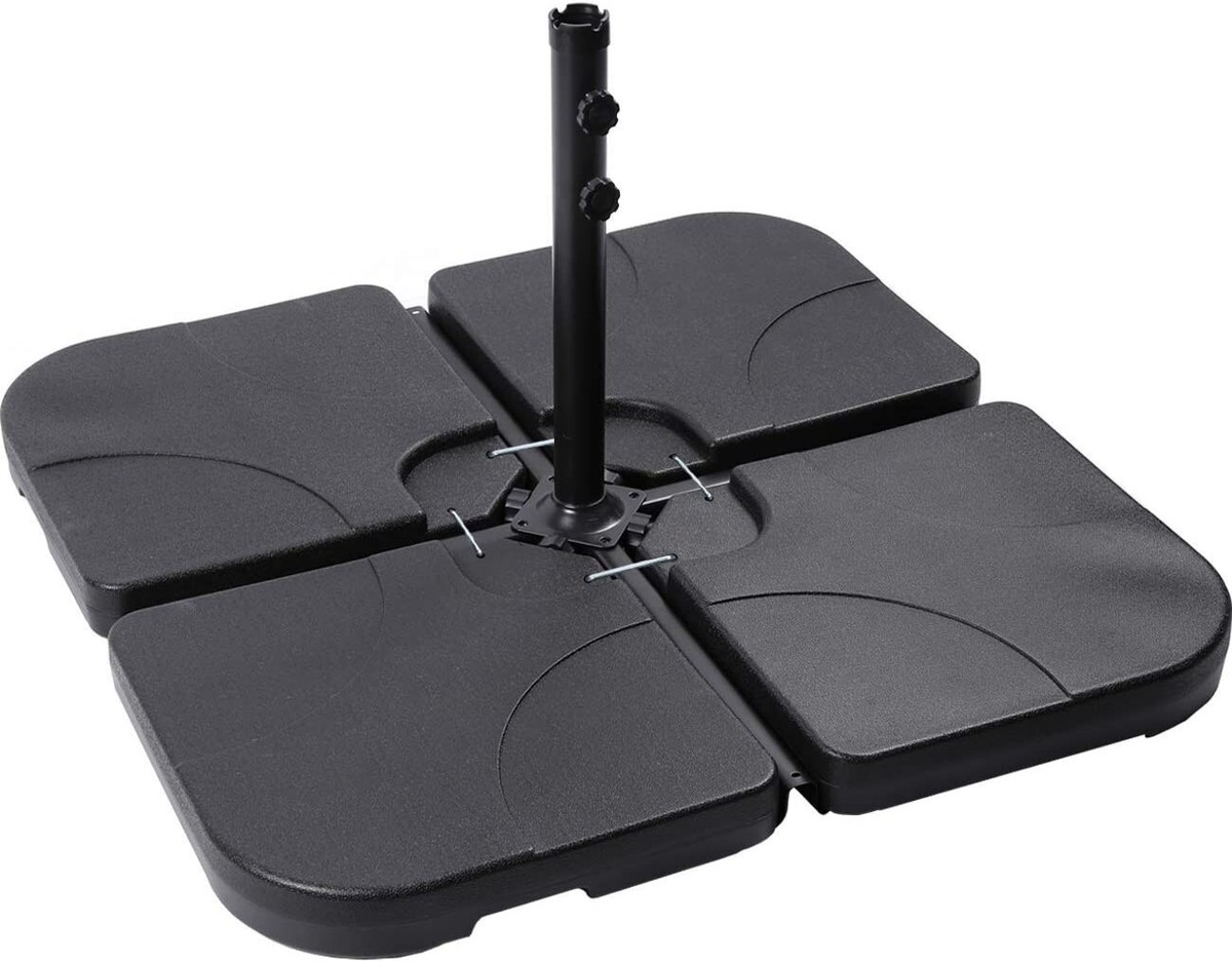 Cantilever Patio Umbrella Base – 4-Piece Square Plate Set For Offset Stand