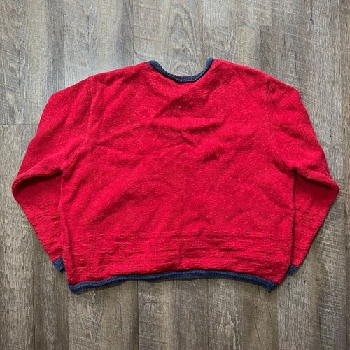 Suéter Corto Cuello Redondo Tejido Bandera Americana Rojo Años 90 De Colección Para Mujer Talla XL - Imagen 5 de 5