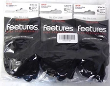 3 Pairs Feetures High Performance Socks Cushion No Show Tab XL Black