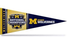 Michigan Wolverines 2023-24 CFP National Champions 12X30 Pennant