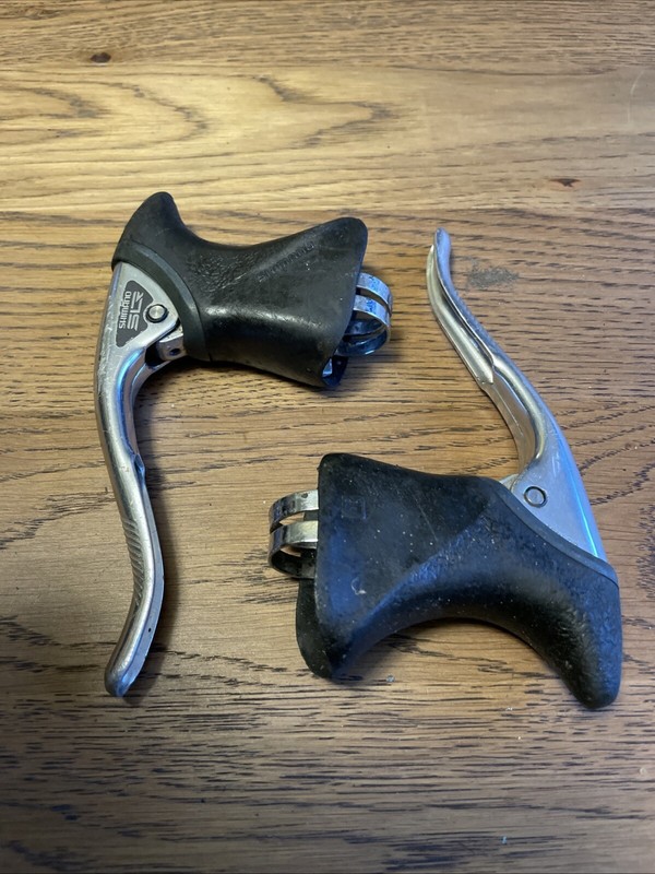 Pair Of Vintage Shimano 105 Bicycle Brake Levers Alloy Clamp On #6529