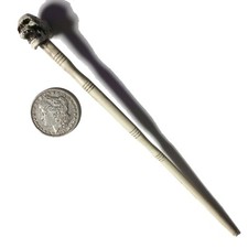 Skull Hair Sticks faux Ivory Bone Punk Goth Man Bun Chopsticks Made in USA 34HS