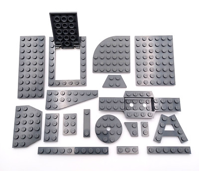 LEGO  Grundplatten grau 6x8 5x7 10x10 Sechskant 4x6 2x14 2x16 6x8 Scharnier 2x12 Stufe 4x4 A