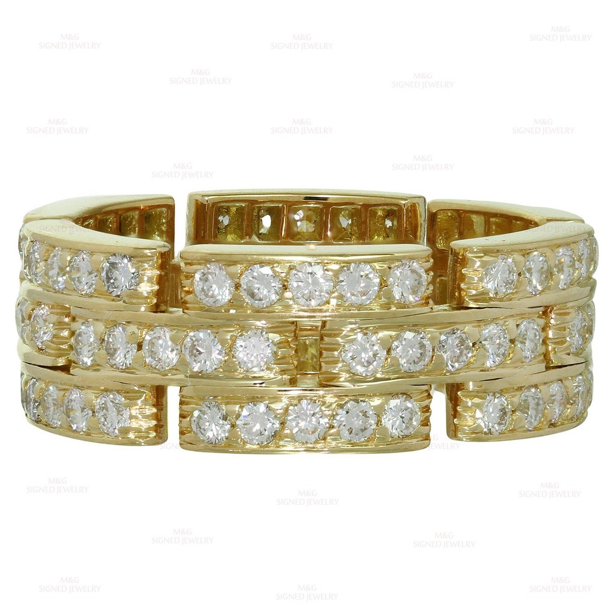 CARTIER Maillon Panthere Full Diamond 18k Yellow Gold 3 Row