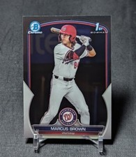 Marcus Brown 1st Prospect Rookie 2023 Bowman Draft Chrome Card #BDC-26 Nationals
