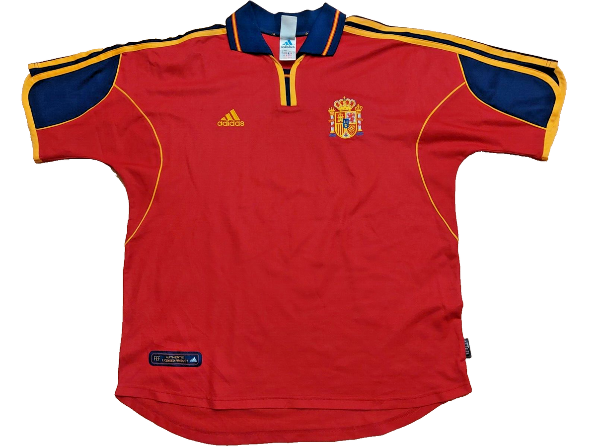 SPAIN 2000 2002 HOME FOOTBALL SHIRT SOCCER JERSEY ADIDAS sz xL MEN