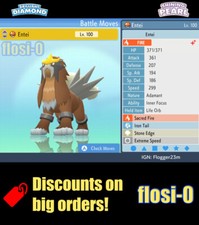 6IV Shiny Entei Pokemon Brilliant Diamond and Shining Pearl