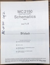 McIntosh MC2150 MC-2150  Schematic Manual Original  1