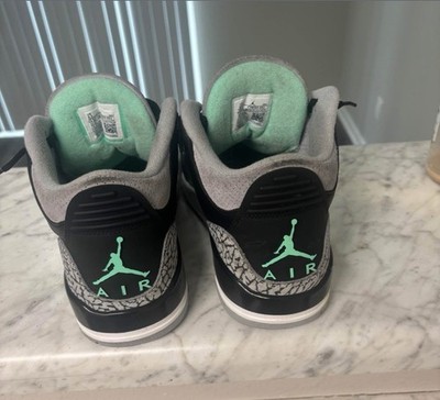 Jordan Air Jordan 3 Black Gray Green Elephant Print Low Top Sneakers Men's
