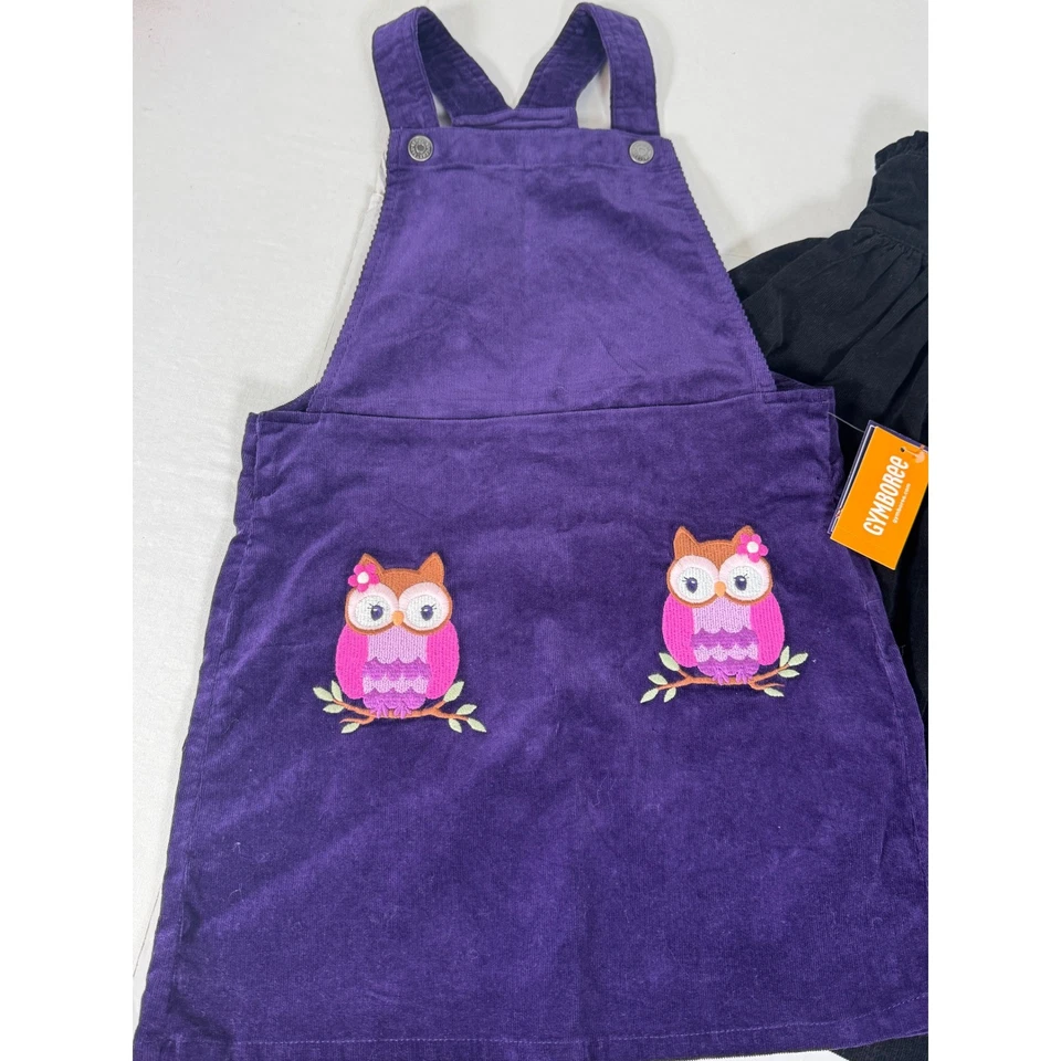 Gymboree Niñas 7 Búho Púrpura Pana Vestido y Gato Negro Vestido Paquete Nuevo con Etiquetas Foto 3 de 4
