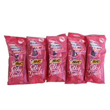 5 PACK BIC Silky Touch Women's Disposable Razors w/ 2 Blades, 10 Count Each