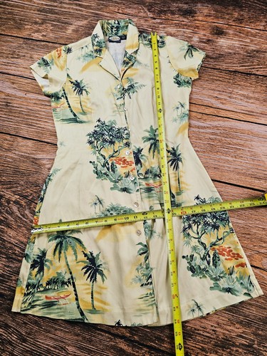 RARO DE COLECCIÓN Tommy Bahama 100% Seda Hawaiano Isla Tropical Corto Slv Vestido Talla XS - Imagen 10 de 12