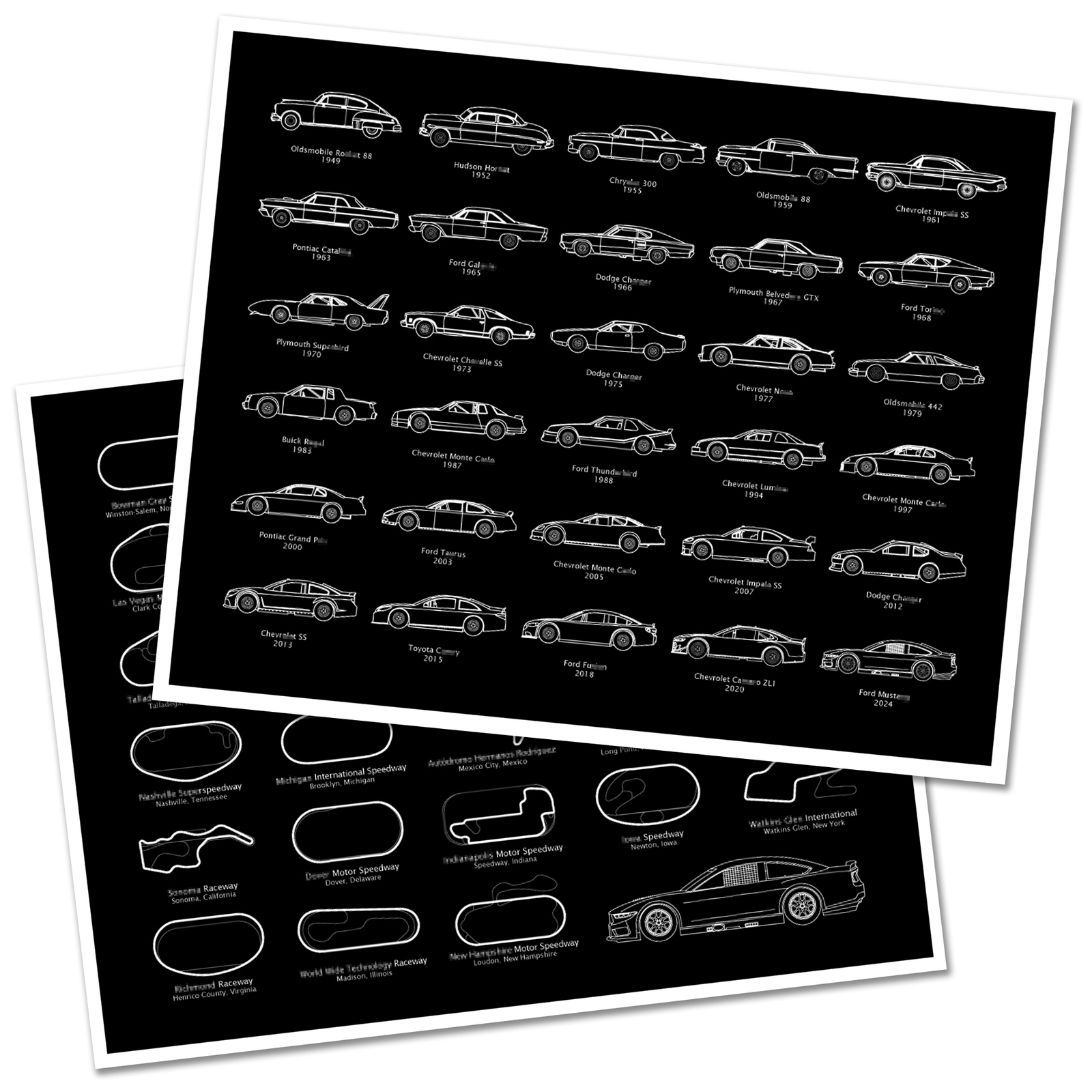 2025 NASCAR Cup Car Track & Generations Poster Set