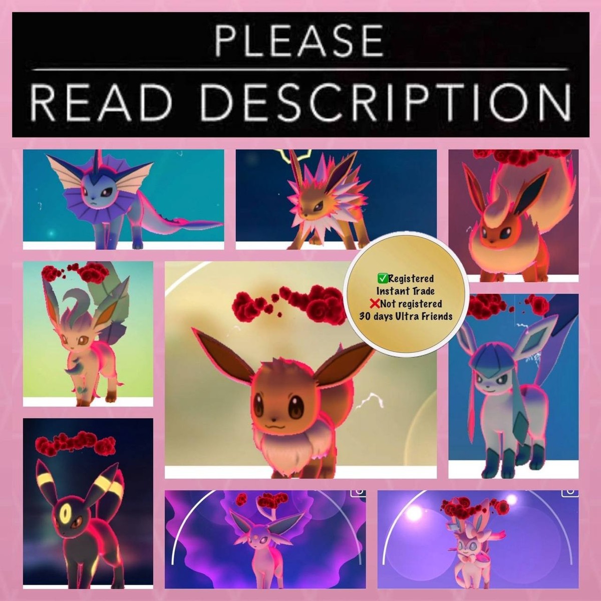 Dynamax Eevee & Evolutions Non Shiny - Pokemon Go