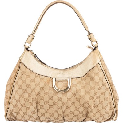 Gucci Monogram GG Canvas Abbey D-Ring Hobo Shoulder Bag Tasche