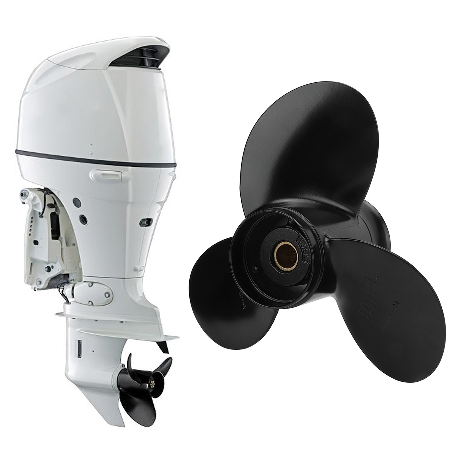 Pr Ler Moteur Hors-bord Pr Ler 9 1/4 X 8 Pouces 3 Lames 10 Cannelures