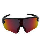 Men s Sport Sunglasses UV400 Shield Wrap Mirrored Red Lens Anti-Fog Black Frame